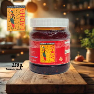 salsa macha con arándanos